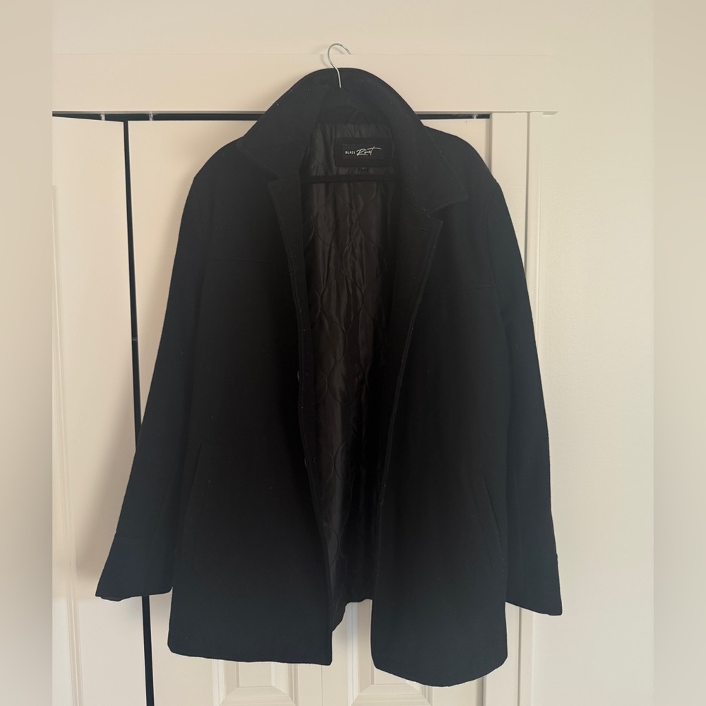 Black Wool Topcoat - Large